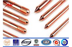 China Power Transmsion Copper Ground Rod , Copper Coated Ground Rod supplier