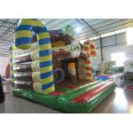Custom Christmas Bounce House 4.8 X 5.3m , Commercial Inflatable Christmas House for sale