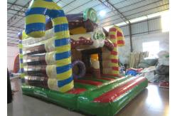China Custom Christmas Bounce House 4.8 X 5.3m , Commercial Inflatable Christmas House supplier