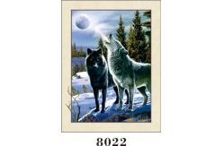 China Custom Wolf Painting 5D Images With PET 0.6MM+157g Coated Paper Material supplier