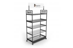 China Q235 Retail Wire Display Racks Metal Free Standing Wire Display Racks With Wheels supplier