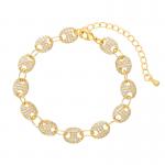 Beaded Moonstone Bangle Bracelet