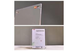 China Free Standing Double Sided Transparent Table Display Floating Acrylic Photo Holder Frame supplier