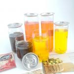 Easy Open Ends Lid 250ml Plastic Bottle Can For Juice Drinks for sale