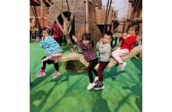 China Khaki Walking Playground Rope Bridge 2.5mX120mm For Amusement Park supplier