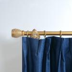Customized White Gold Colour Curtain Rod Kit 1-6M Aluminum Alloy Finials