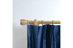 China Customized White Gold Colour Curtain Rod Kit 1-6M Aluminum Alloy Finials supplier