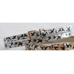 Metallic Shiny PU Childrens Designer Belts For Kids With Black Birds Printing In 1.10cm for sale