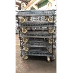 39Wx31.5Lx34H Bulk Wire Mesh Container With Casters For Auto Parts Storage for sale