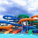 Outside Swimming Pool Water Games Rides Supplies Fiberglass Slide Set for sale