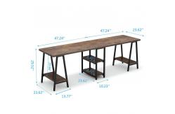 China Metal Frame Modern Workstation Desk Brown Pvc Edging With Shelves supplier