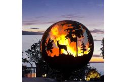 China Round Steel Outdoor Fire Pit Ball Depth 60cm 80cm 100cm Custom supplier