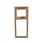 Wooden Color Tempered Glass Aluminum Awning Window Top Hung for sale