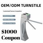 304 Stainless Steel Tripod Turnstile Gate 210x270x980mm