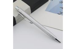 China Wholesale Metal Silver Ball Pen With Custom Logo 1.0mm Smooth Writing Pen supplier