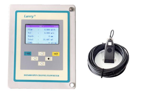 Waterproof IP68 Ultrasonic Open Channel Flow Meter ±1% Measured Velocity