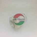 50ML Clear Plastic Cylinder , Transparent PET Easy Open Can with Alu Lid