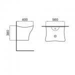 Glossy Finish Ceramic Wall Hung Basin Rectangular For Public Restrooms