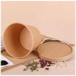 Salad Porridge Packaged Kraft Paper Takeaway Bowl Fast Food Box 32Oz for sale