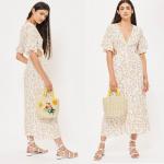 Summer Boho Style V neck Sexy Dress Floral Dress Long Midi for sale