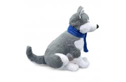 China Short Plush Simulation Husky Stuffed Toy With Scarf ISO9001 supplier