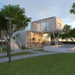 Modern White Villa Two Floor Apple House for Luxury Spacious Living for sale