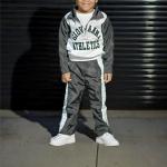 Children Cropped Hoodies And Sweatpants Set Designer Boys Tracksuits Custom Size