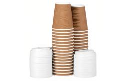 China Biodegradable Kraft Paper Baking Cups 250ml PE Coated Ripple Paper Cup Kraft supplier