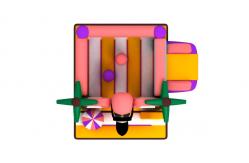 China OEM Outdoor Bounce House Combo Flamingo Cartoon Theme Inflatable Bouncer With Slide supplier