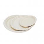 Disposable Degradable Pulp Plate Bowl Lunch Box 9 Inch Sugarcane Paper Plate for sale