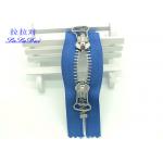 Decorating Denim Clothing Closed Ended Metal Zips , High Polished Double Ended Zip for sale