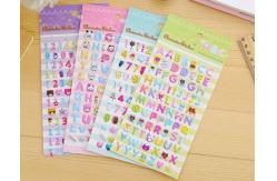 China 3D Dimensional Puffy Alphabet Stickers For Scrapbooking Kit Silk Printing supplier