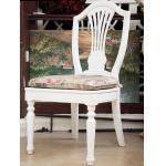 White Antique Wooden Throne Chair Embroidery Pads Dining Chair Upholstery Fabric for sale