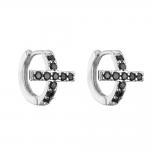 Contemporary Sterling Silver Jewelry Hoop Earrings Mens Diamond Cross Earrings OEM ODM for sale
