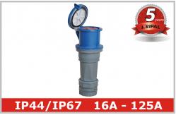 China Blue IP44 Industrial Power Socket Pin And Sleeve Electrical Connectors supplier