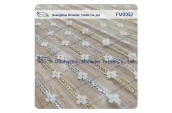 China Light Silver Nylon Metallic Lace Fabric  for garment supplier
