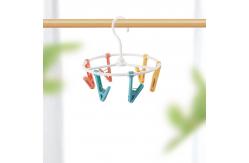 China 6 Clip Foldable Plastic Clothes Rack Round For Underwear Sock supplier