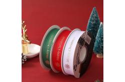 China Merry Christmas Gift Packing Christmas Grosgrain Ribbon 2.5cmX50Y 1 Inch Grosgrain Ribbon supplier