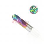 HRC65 Mirror Surface Aluminum End Mill 4 Flutes Ballnose Endmill With DLC Coating for sale
