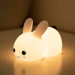 Rabbit Silicone Night Light For Kids 16 Color Changing Kids Night Light USB Baby Nursery Bedside Touch Lamp Night Lights for sale