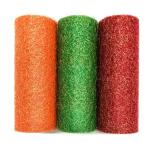 Metallic Organza Glitter Tulle Spool 100% Nylon Mesh Fabric 19GSM 6in Tulle Rolls for sale