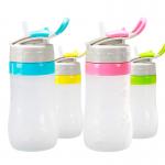 Children Bottle 300ML Silicone Drinking Cups Candy Color for travel，Sippy cups. for sale