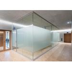 China Frameless Frosted Glass Partition Wall Customizable Size Aluminum Frame factory