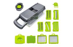 China Mulitfunction 7 Shape Blades Green Vegetable Chopper With Container supplier