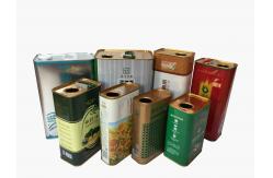 China 4L Square Olive Oil Tin Cans 135g Large Rectangular Tin Containers supplier