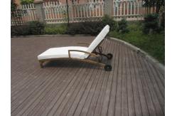 China Adjustable Rattan Sun Lounger , Grey Folding Wicker Lounge Chair supplier