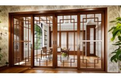 China Customized Patio Aluminium Sliding Glass Doors Windproof Anodized Finishing supplier