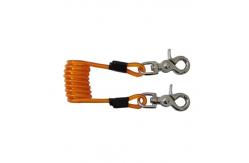 China Trigger Short Coiled Tool Lanyard Spring Steel Wire Snap Strethcy Lanyard supplier