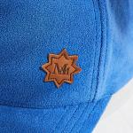 Autumn Winter Polar Fleece Baseball Cap With Debossed Logo Leather Patch for sale