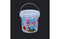 China 600ML Tamper Proof Cookie Bucket Plastic Food Container With Lid Handle 100% Material supplier
